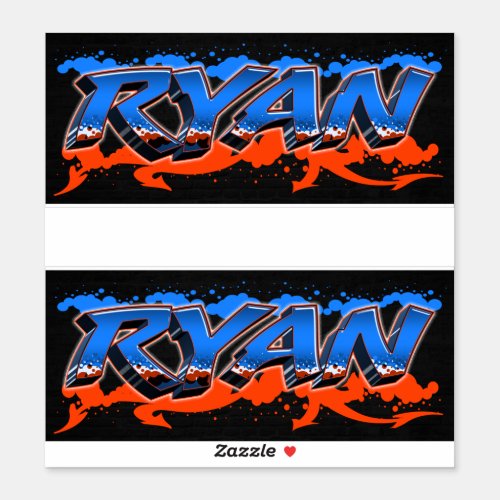 Ryan First Name Graffiti Sticker