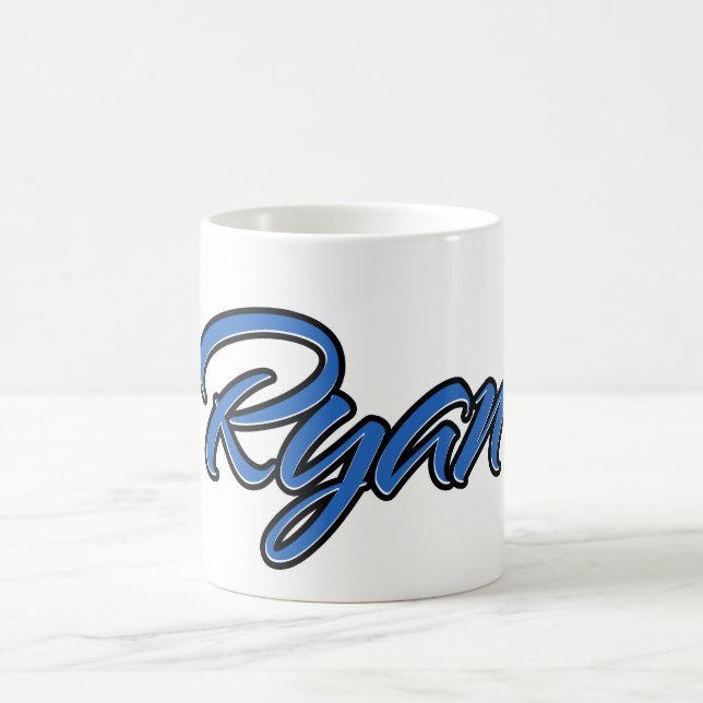 Ryan First Name Name Blue Tasse Kaffeetasse Coffee Mug (Center)