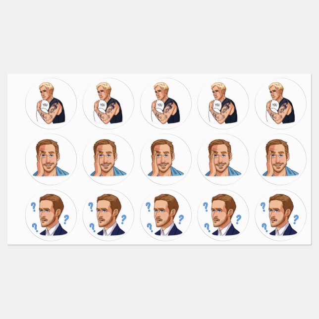 Ryan Gosling Labels (Sheet)