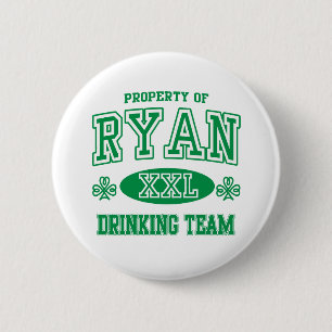 Ryan Irish Drinking Team Button