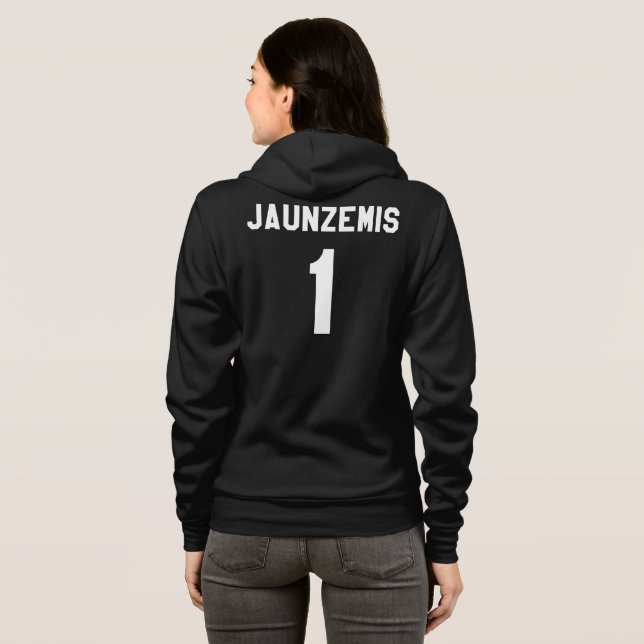 RYAN JAUNZEMIS #1 Sports-Jersey Style Full-Zip Hoodie (Back Full)