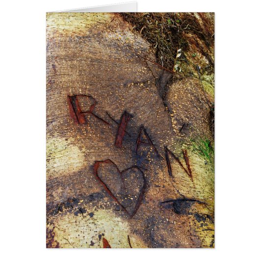 Ryan Love Tree Carving Card (Front)