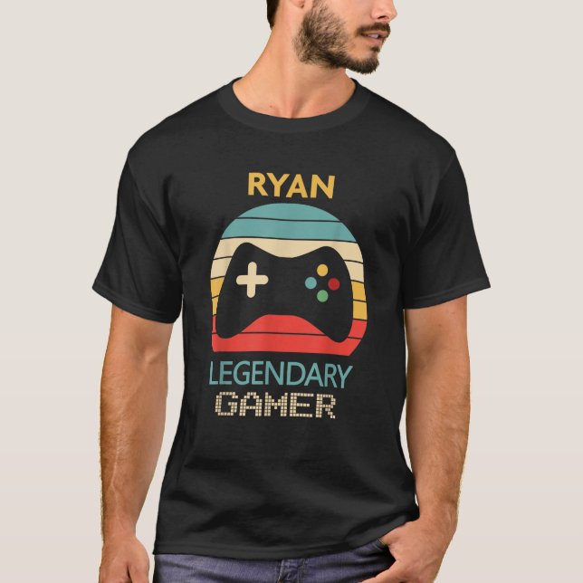 Ryan Name Gift Personalized Legendary Gamer T-Shirt (Front)
