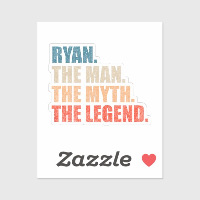 Ryan The Man The Myth The Legend Sticker (Sheet)