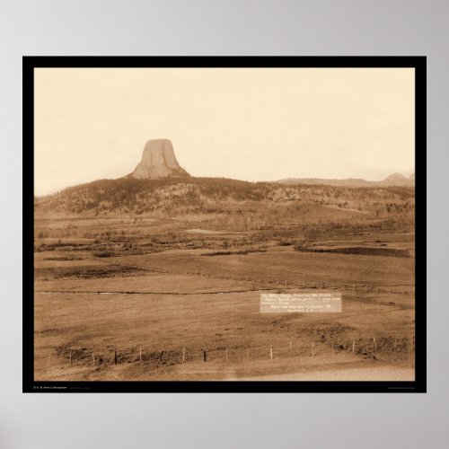 Ryans Ranch  Distant View Devils Tower WY 1890 Poster