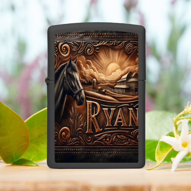 Ryan's Ranch Sunrise Zippo Lighter (On Table)