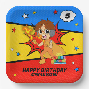 Ryan's World Birthday Paper Plates