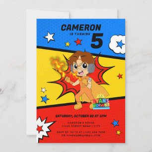 Ryan's World Comic Birthday Invitation