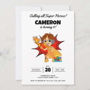 Ryan's World Comic Birthday Invitation
