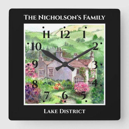 Rydal Mount William Wordsworths Home Black Frame Square Wall Clock