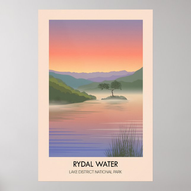Rydal Water Lake District Travel Poster (Front)