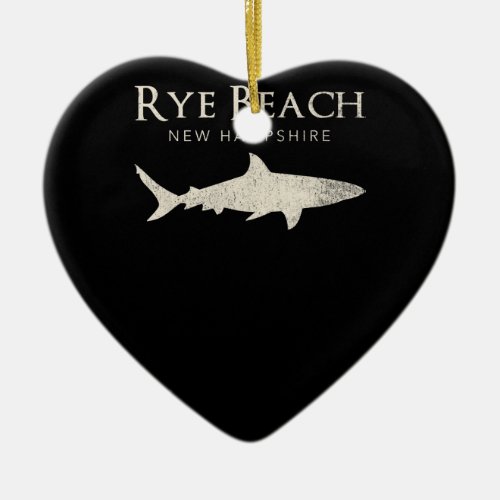 Rye Beach New Hampshire _ Shark Lover Gifts Ceramic Ornament