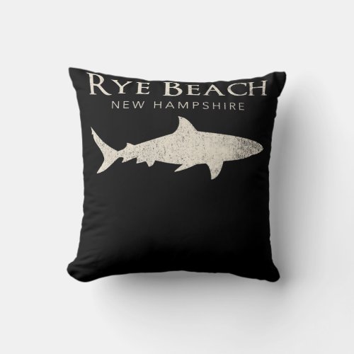 Rye Beach New Hampshire _ Shark Lover Gifts Throw Pillow