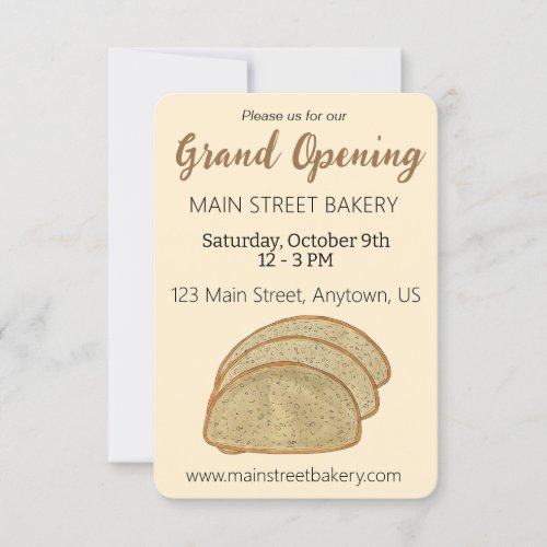 Rye Bread Jewish Bakery Grand Opening Baking Class Invitation