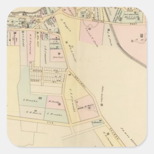 Rye Cottage Park New York Square Sticker