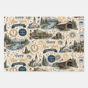 ryeburg Maine New Year Celebration Wrapping Paper