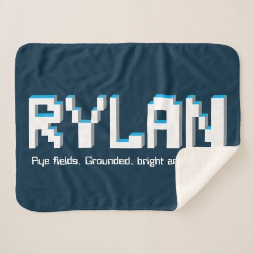 Rylan boys name and meaning pixels text gamers sherpa blanket