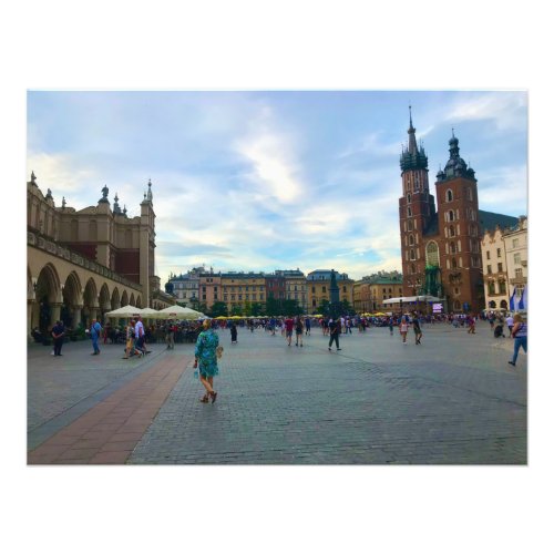 Rynek Głwny _ Town Square in Krakow Poland Photo Print
