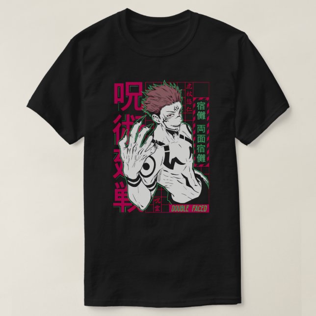 Ryomen Sukuna Double Faced Anime Art T-Shirt (Design Front)