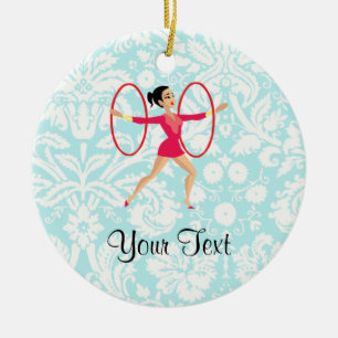 Rythmic Gymnastics Hoops Ceramic Ornament