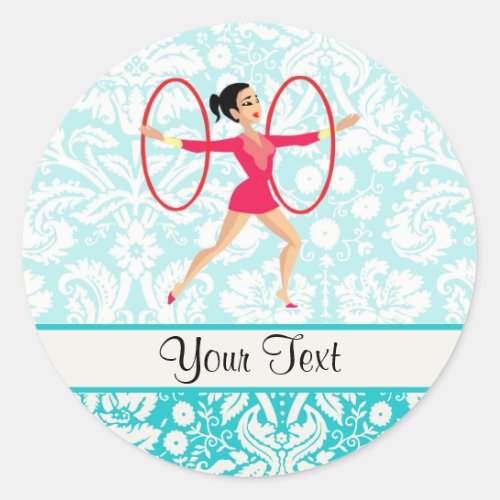 Rythmic Gymnastics Hoops Classic Round Sticker