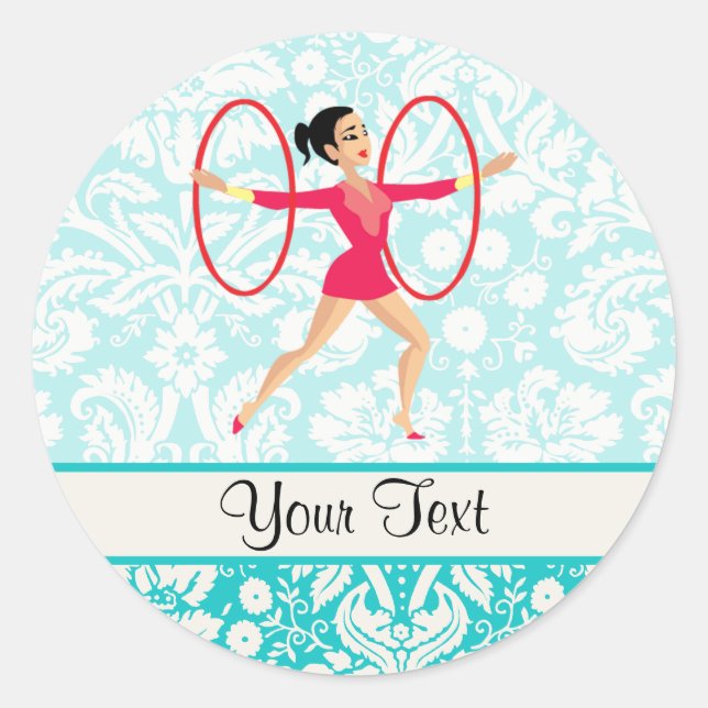 Rythmic Gymnastics Hoops Classic Round Sticker (Front)