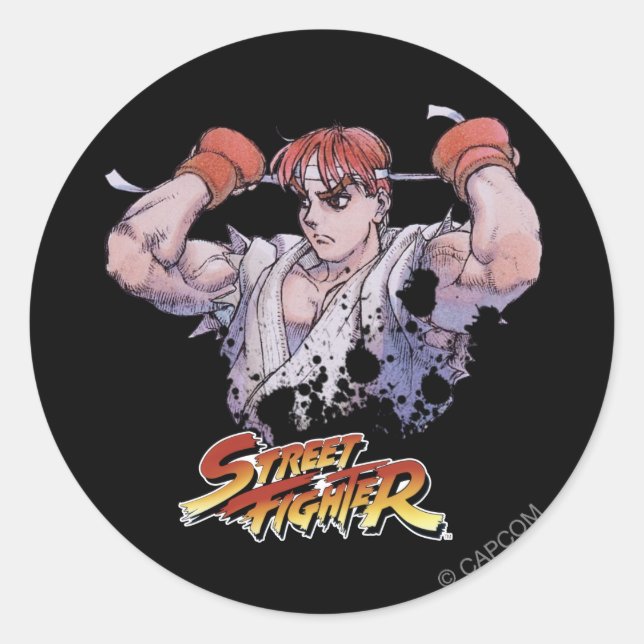 Ryu Classic Round Sticker (Front)