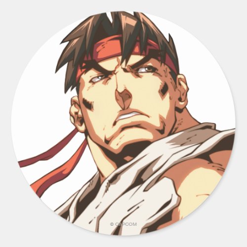 Ryu Close_Up Classic Round Sticker