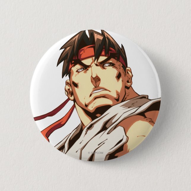 Ryu Close-Up Pinback Button (Front)