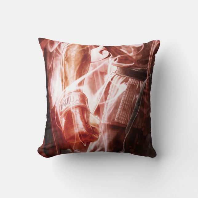 Ryu Glowing Right Arm Throw Pillow (Front)