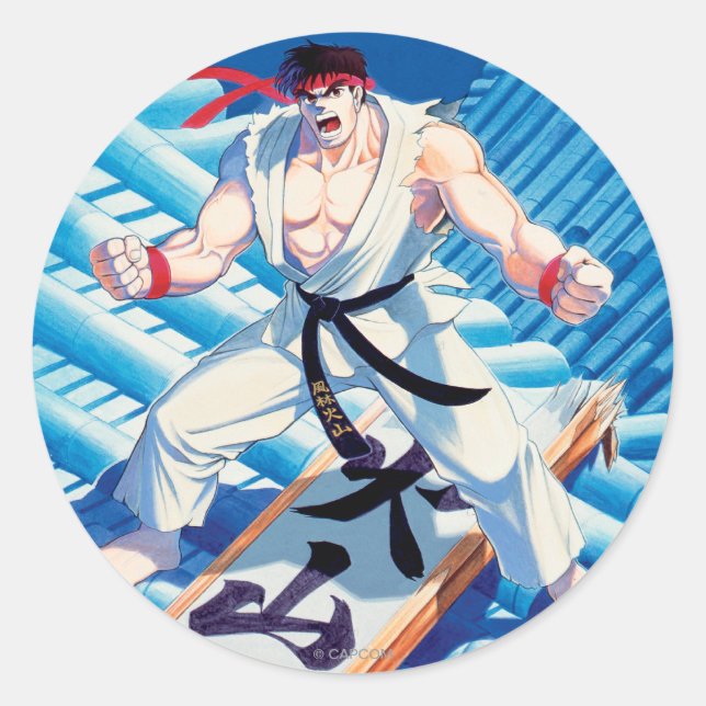 Ryu on Roof Classic Round Sticker (Front)