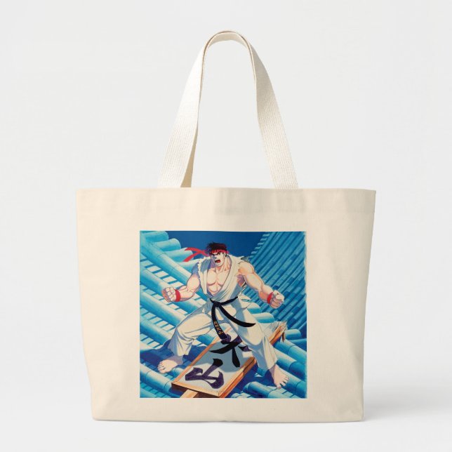 Ryu on Roof Large Tote Bag (Front)