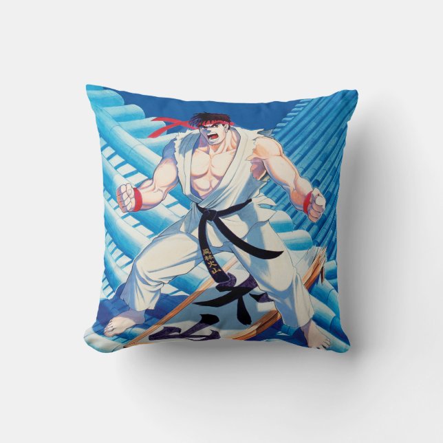 Ryu on Roof Throw Pillow (Front)