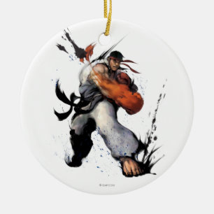 Ryu Punch Ceramic Ornament