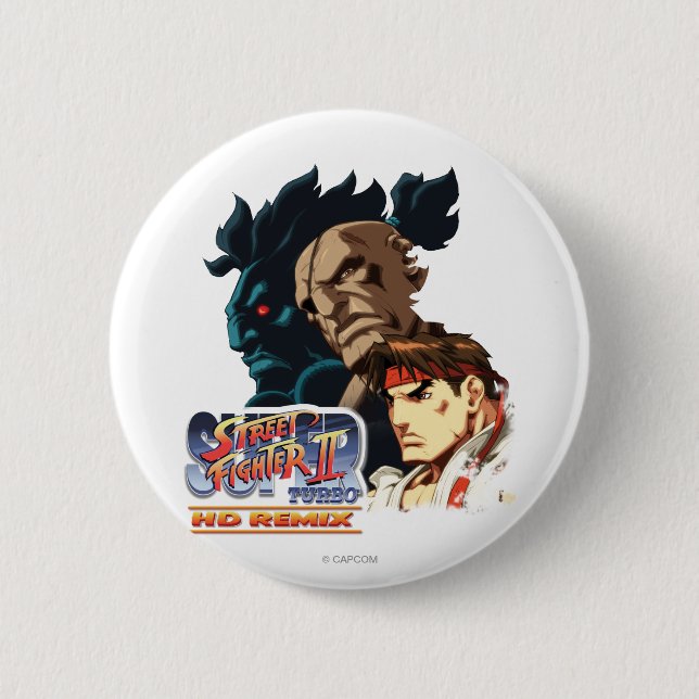 Ryu, Sagat & Akuma Button (Front)