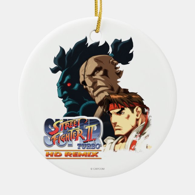 Ryu, Sagat & Akuma Ceramic Ornament (Front)