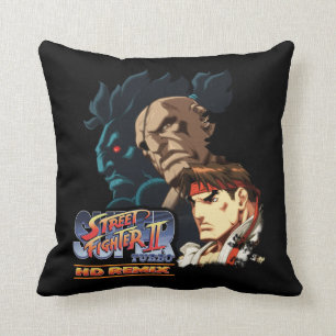 Ryu, Sagat & Akuma Throw Pillow