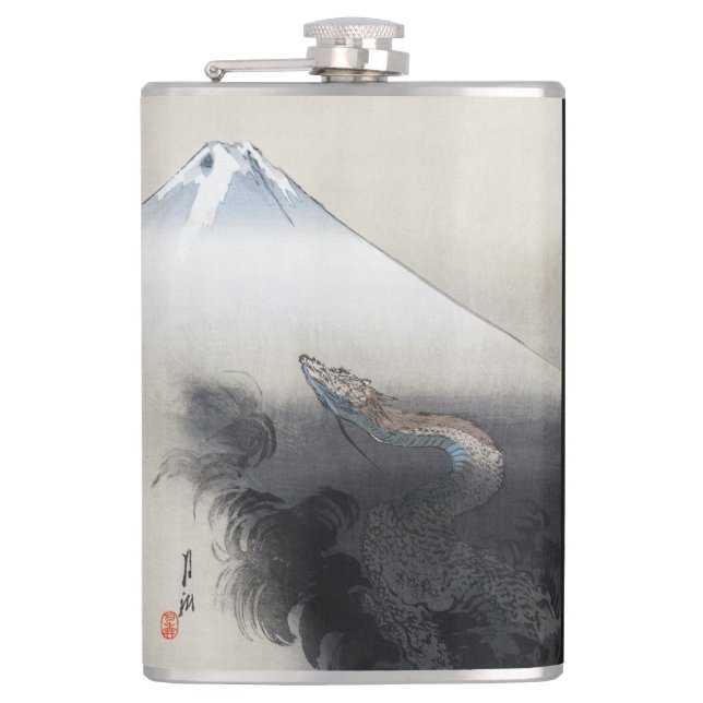 Ryu Shoten: Ascending Dragon over Fuji, Japan Flask (Front)