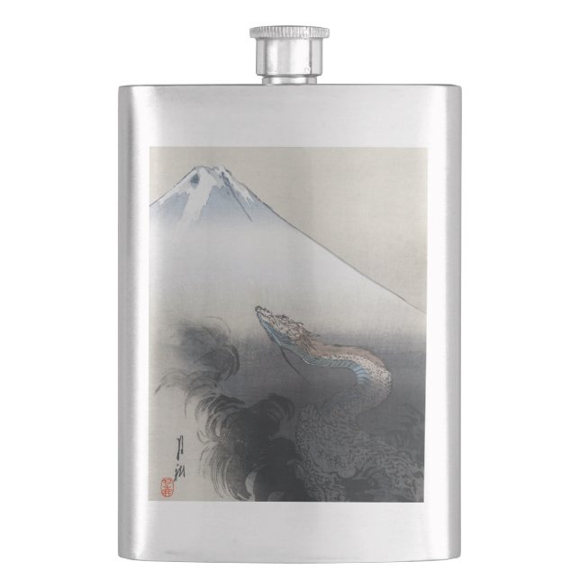 Ryu Shoten: Ascending Dragon over Fuji, Japan Flask (Front)