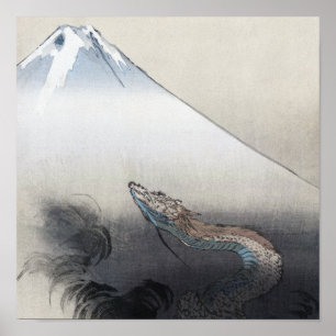 Ryu Shoten: Ascending Dragon over Fuji, Japan Poster