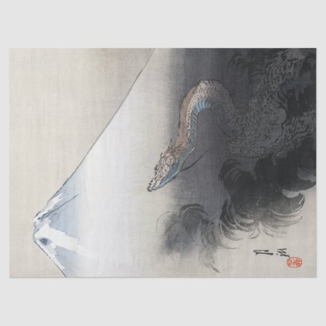 Ryu Shoten: Ascending Dragon over Fuji, Japan Tissue Paper (Front)