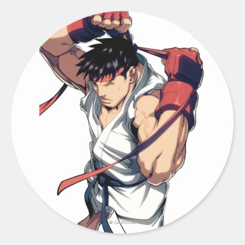 Ryu Tying Headband Classic Round Sticker