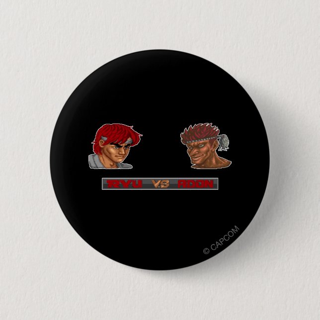 Ryu Vs Adon Button (Front)