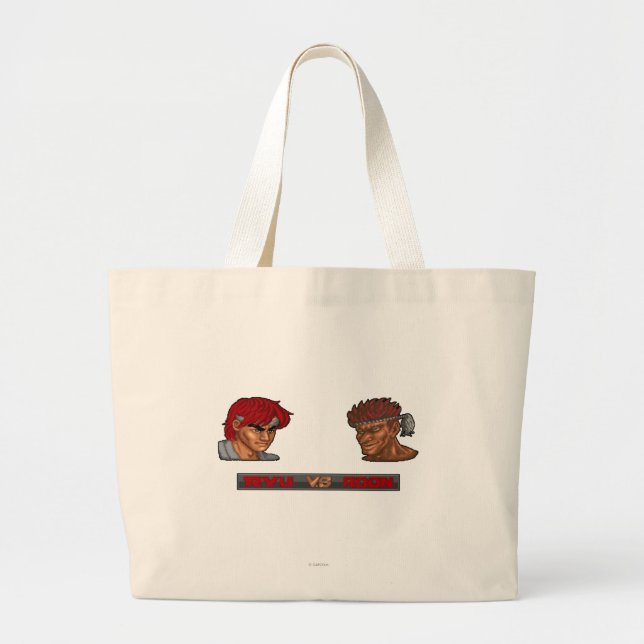 Ryu Vs Adon Large Tote Bag (Front)