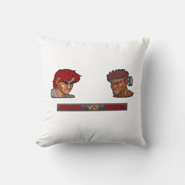 Ryu Vs Adon Throw Pillow (Front)
