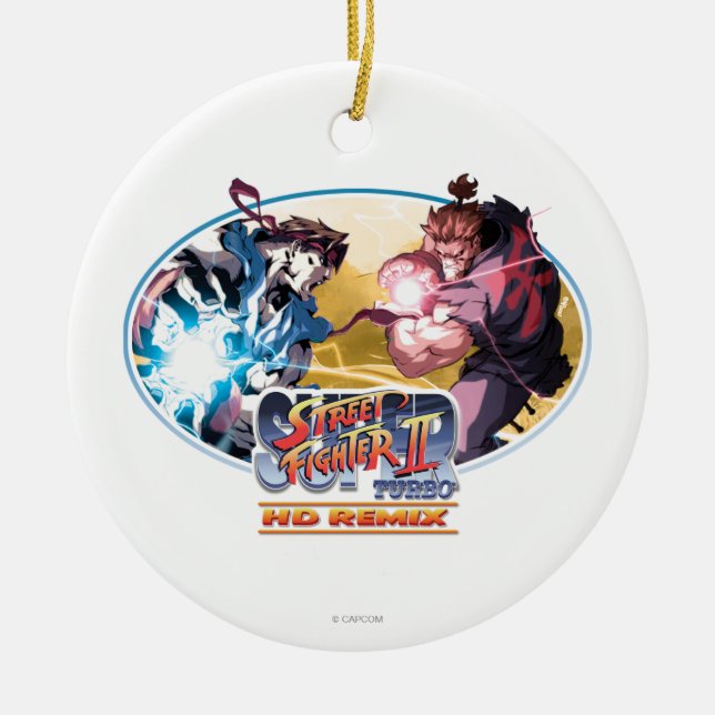 Ryu Vs Akuma Ceramic Ornament (Front)