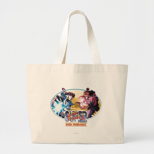 Ryu Vs Akuma Large Tote Bag (Front)