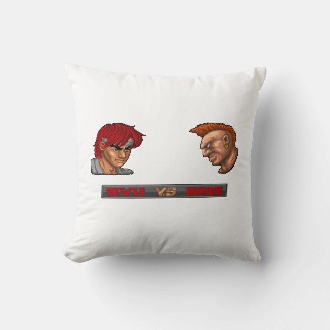 Ryu Vs Birdie 2 Throw Pillow (Front)