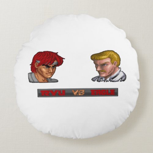 Ryu Vs Eagle 2 Round Pillow