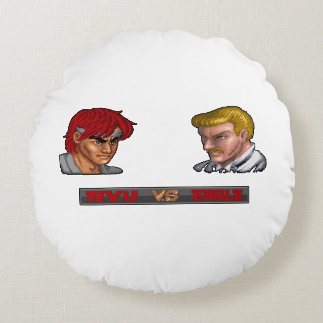 Ryu Vs Eagle 2 Round Pillow (Front)